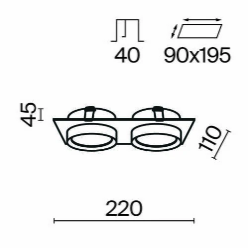 Встраиваемый светильник Downlight Hoop, 2xGX53 Белый (Maytoni Technical, DL086-02-GX53-SQ-W) - Amppa.ru