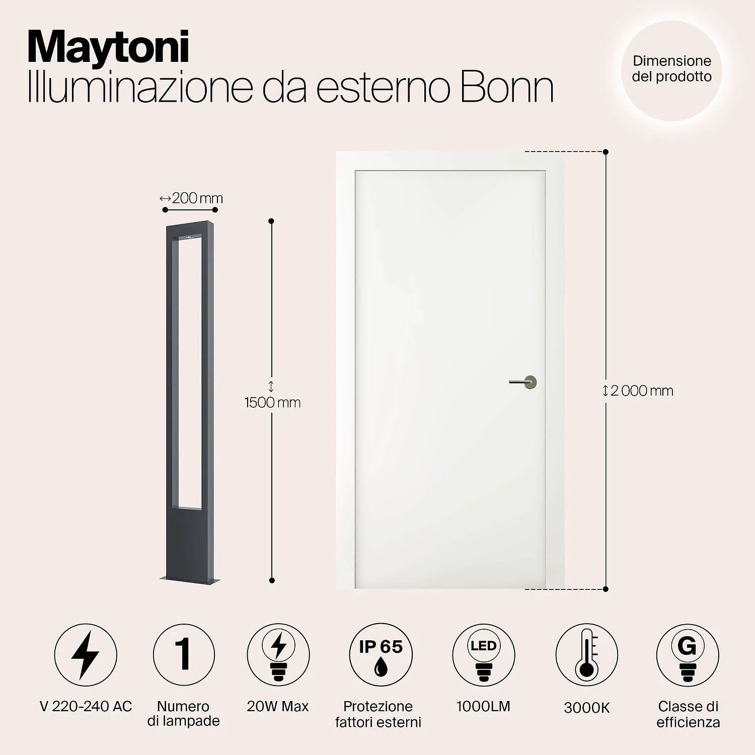 Садово-парковый светильник Outdoor Bonn, LED 20W, 3000K, Графит (Maytoni Outdoor, O425FL-L20GF) - Amppa.ru