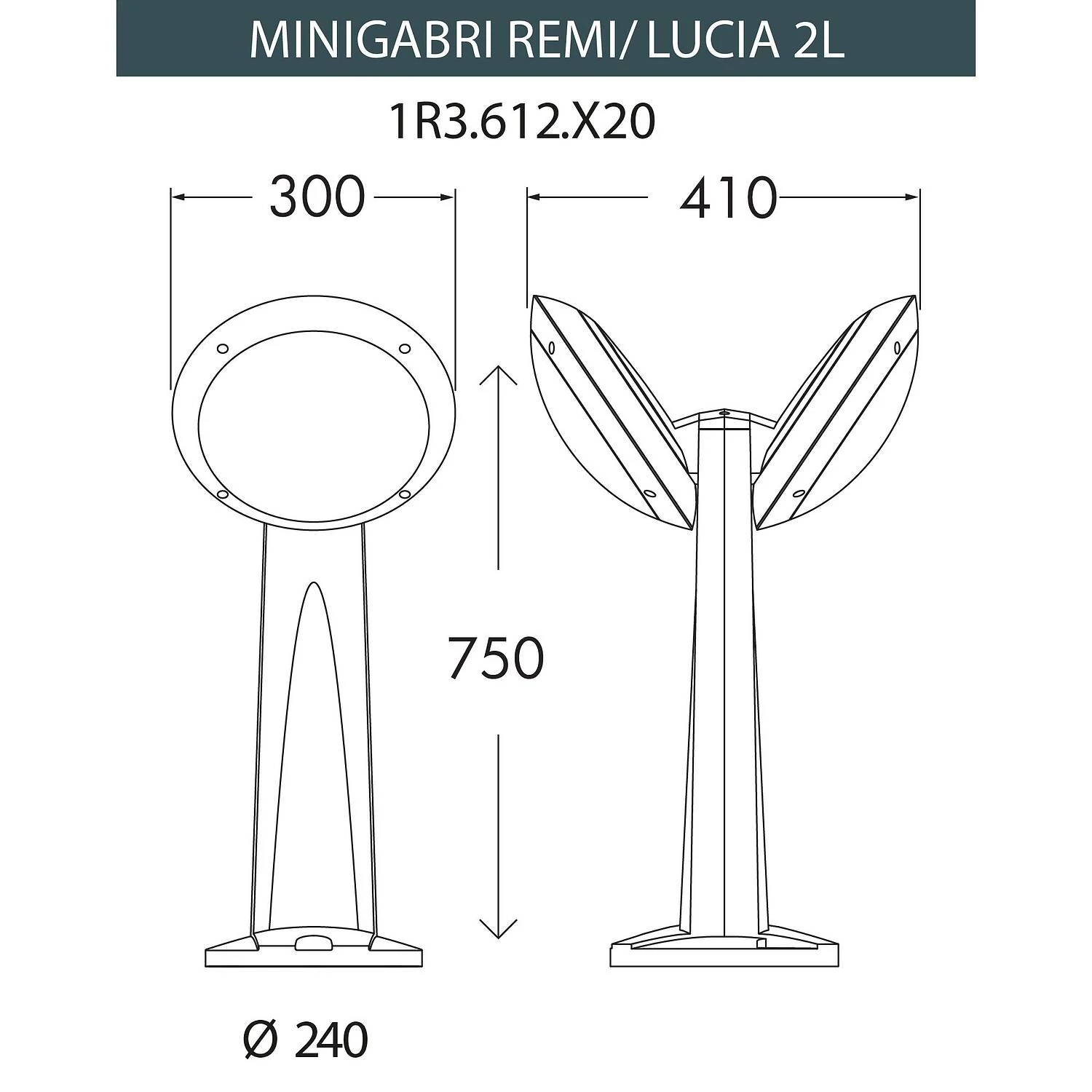 Уличный фонарь столб Fumagalli Mini Gabri Remi/Lucia 2L, 1R3.612.X20.LYE27GN1, серый/зеленый, опал - Amppa.ru