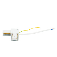 Коннектор угловой однофазный для шинопровода с проводом, белый, LD1021С, 52153