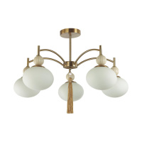 Люстра Потолочная Gloriya Neoclassi, 5xE14, Латунь; Бежевый (Lumion, 8272/5c)