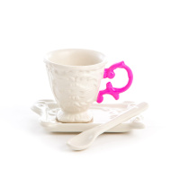 Кофейная пара I-Wares, Белый/Фуксия/ (Seletti, 09859_FUC)
