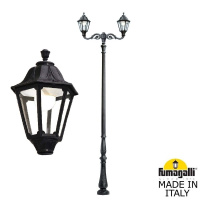 Парковый фонарь Fumagalli Horeb Adam/Noemi 2L E35.208.M20.AXQ1L, Черный и Прозрачный, с лампой 3300Lm, 4000К